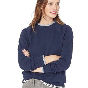 J. Crew Factory Woven Ruffle Neck & Cuffs Pullover Sweatshirt